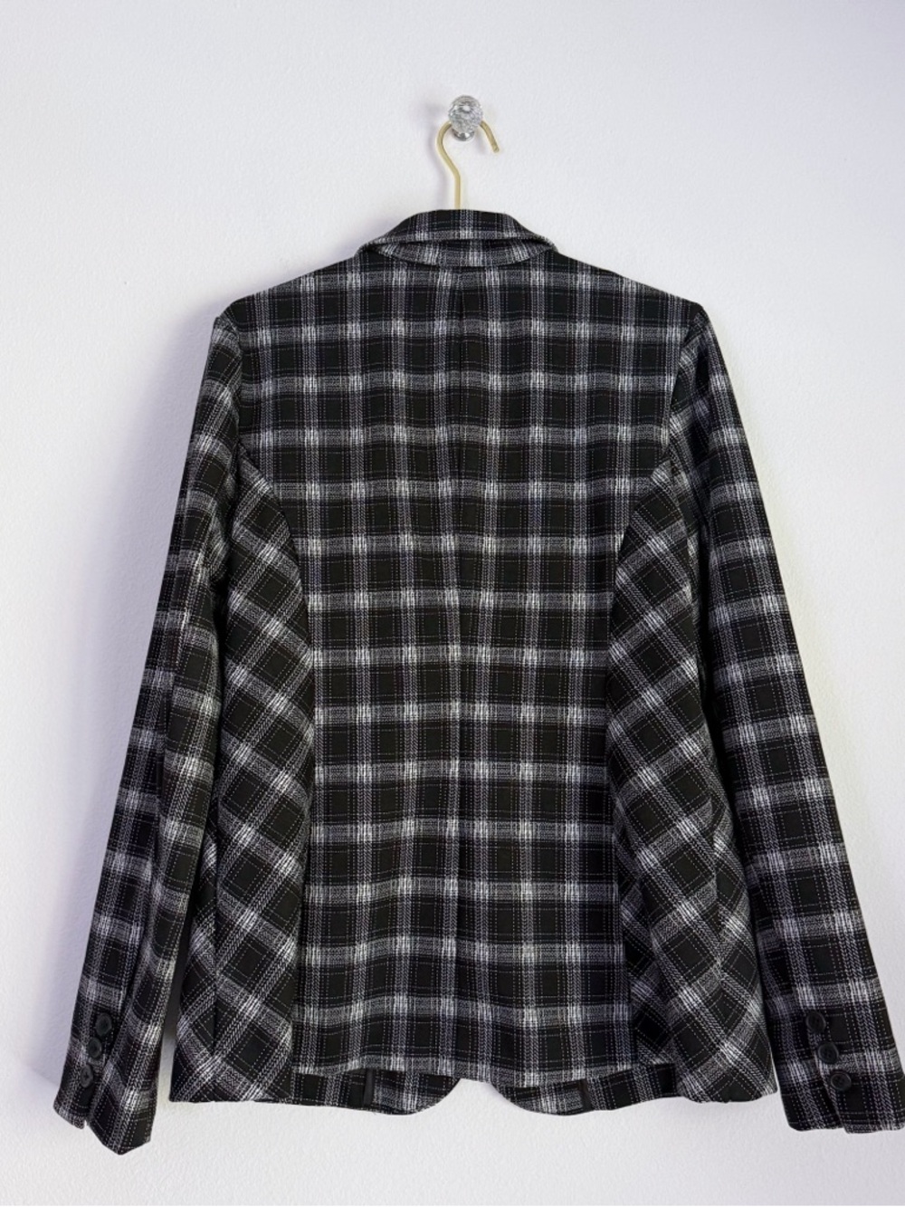 NWT Liverpool Black Plaid Single Button Blazer Women’s M 8/10 - Picture 3 of 12